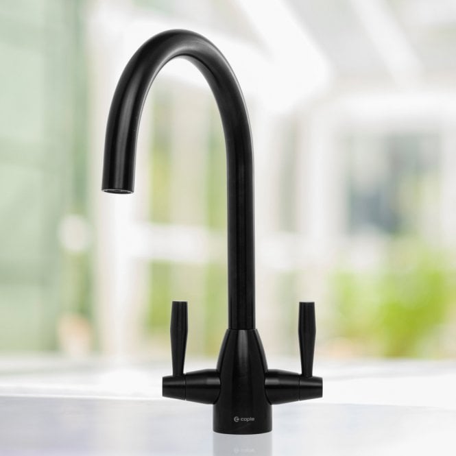 Caple Avel Black Steel Twin Lever Tap Ave2 Bs Twin Lever Taps From