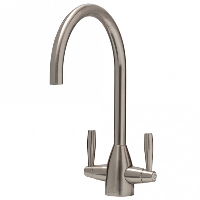 Caple Avel Brushed Steel Twin Lever Kitchen Sink Mixer Tap Ave4 Bn