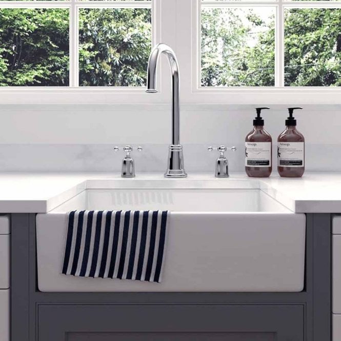 Lsc Intermediate White 500x400x145 Ceramic Belfast Butler Kitchen Sink