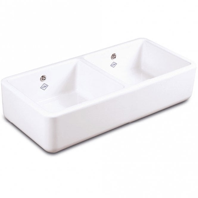 Shaws Classic Double 1000 2 0 Bowl White Ceramic Belfast Kitchen Sink